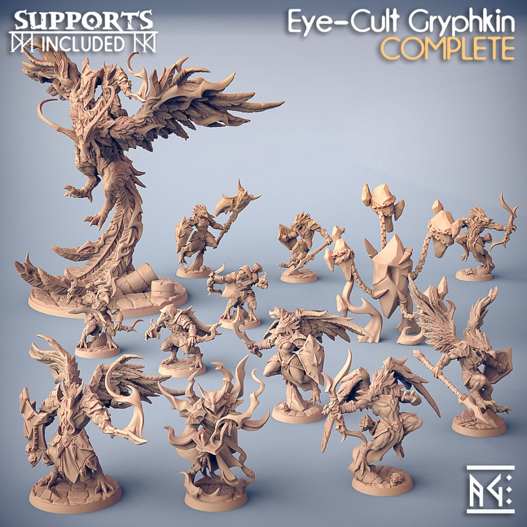 3D Printed Artisan Guild High Griphkins Set Eye Cult Flying Gryphkin 28mm 32mm