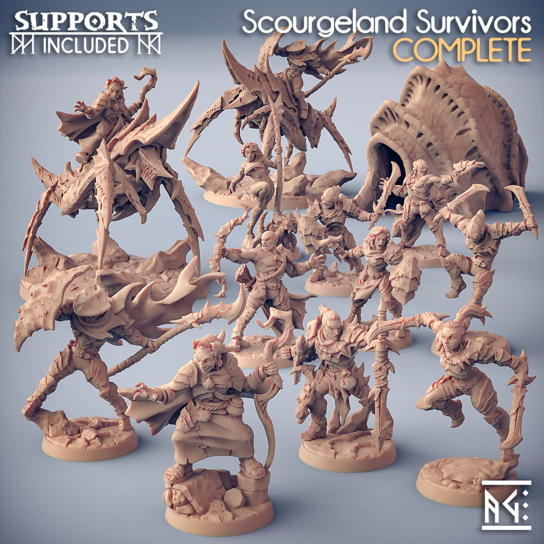 3D Printed Artisan Guild Scourgeland Survivor Set Scourgeland Survivors 28mm 32mm