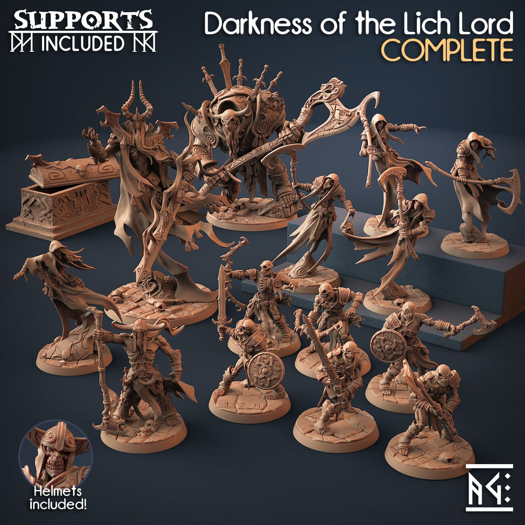 3D Printed Artisan Guild King Skutagaard The Lich Lord Darkness of the Lich Lord 28mm 32mm