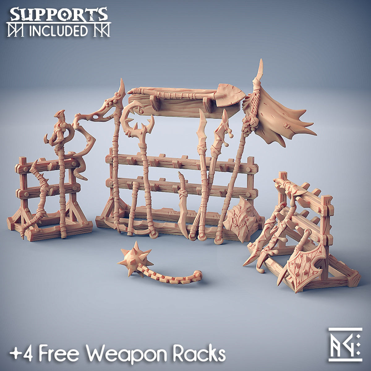 3D Printed Artisan Guild Kobold Weapons Rack Plague Mine Kobolds 28mm 32mm