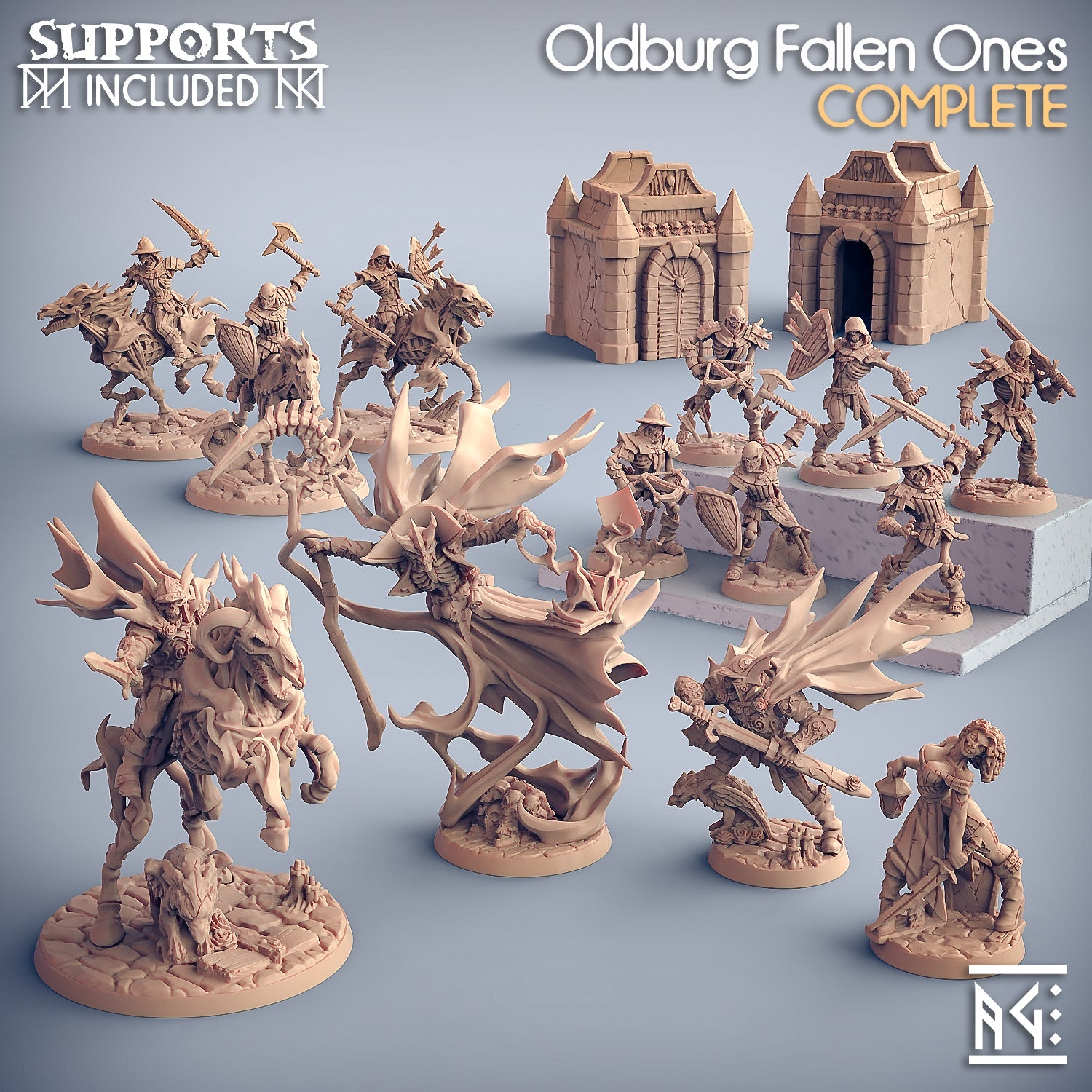 3D Printed Artisan Guild Azekiel the Nightmare Oldburg Fallen Ones 28mm 32mm