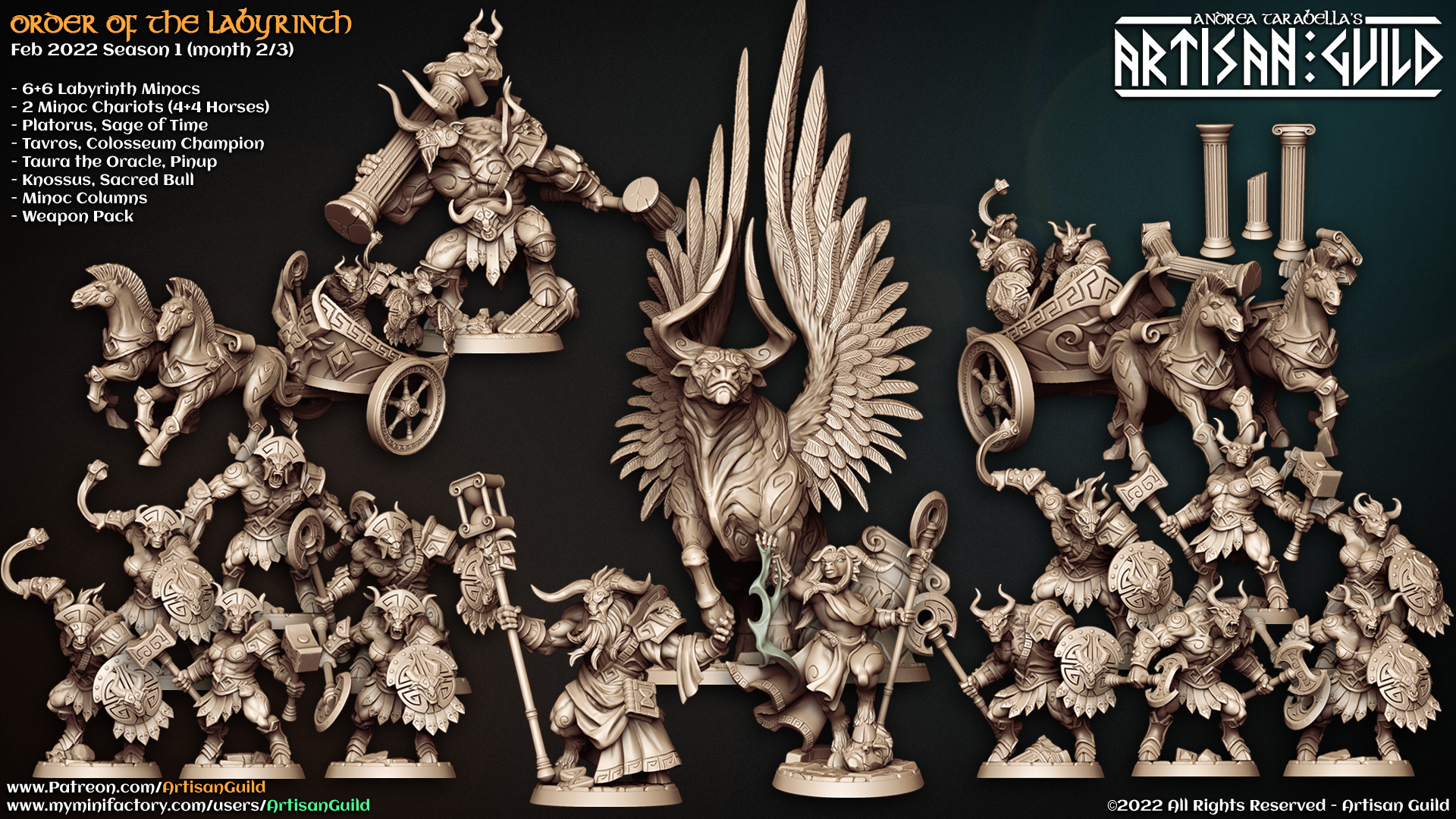 3D Printed Artisan Guild Minoc Standalone Weapons Order of the Labyrinth 28mm 32mm