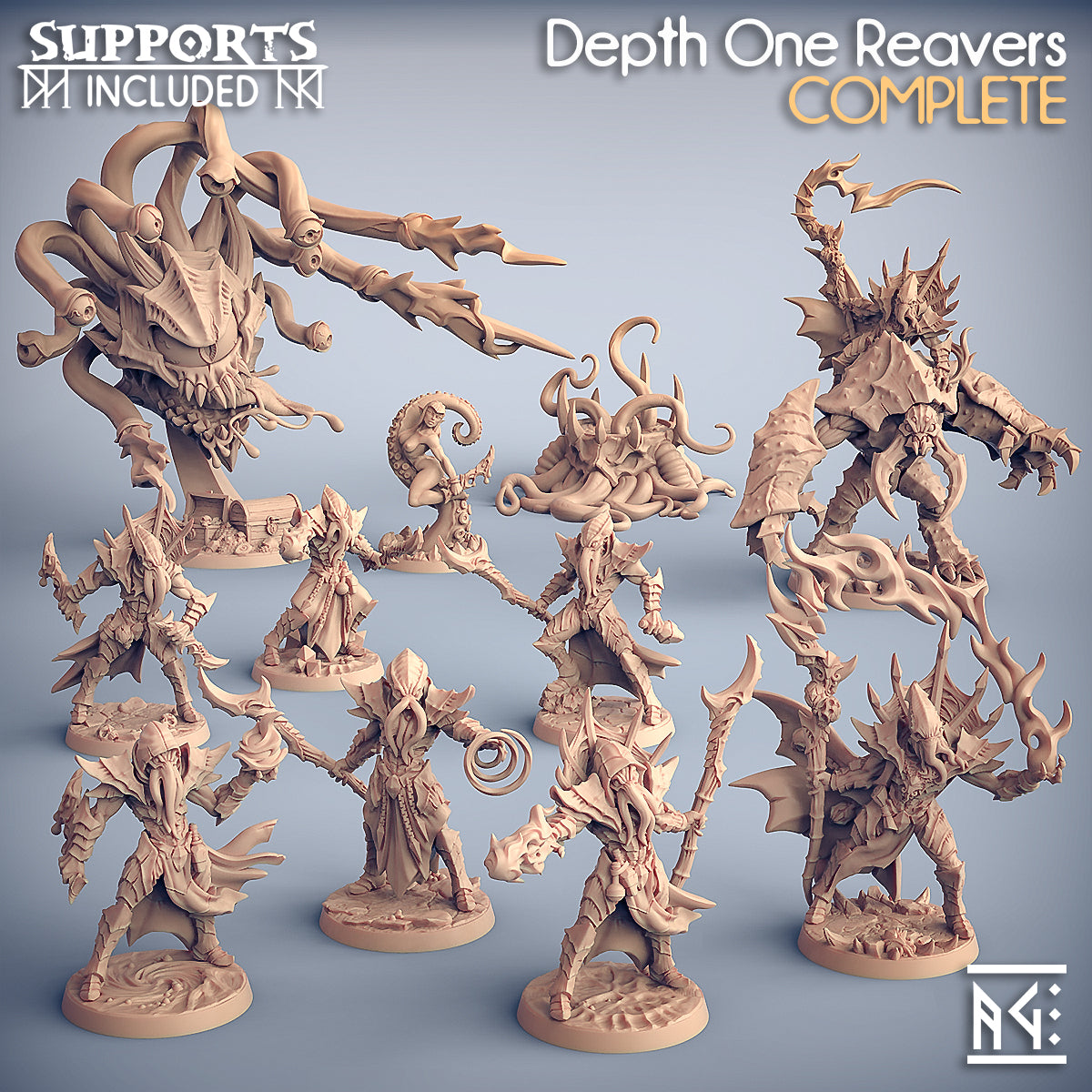 3D Printed Artisan Guild Modular Depth Ones Reavers Depth Ones Set 28mm 32mm