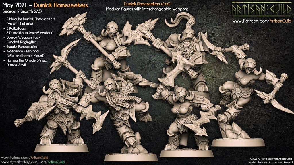 3D Printed Artisan Guild Modular Dumlok Flameseekers Dumlok Flameseekers 28mm 32mm