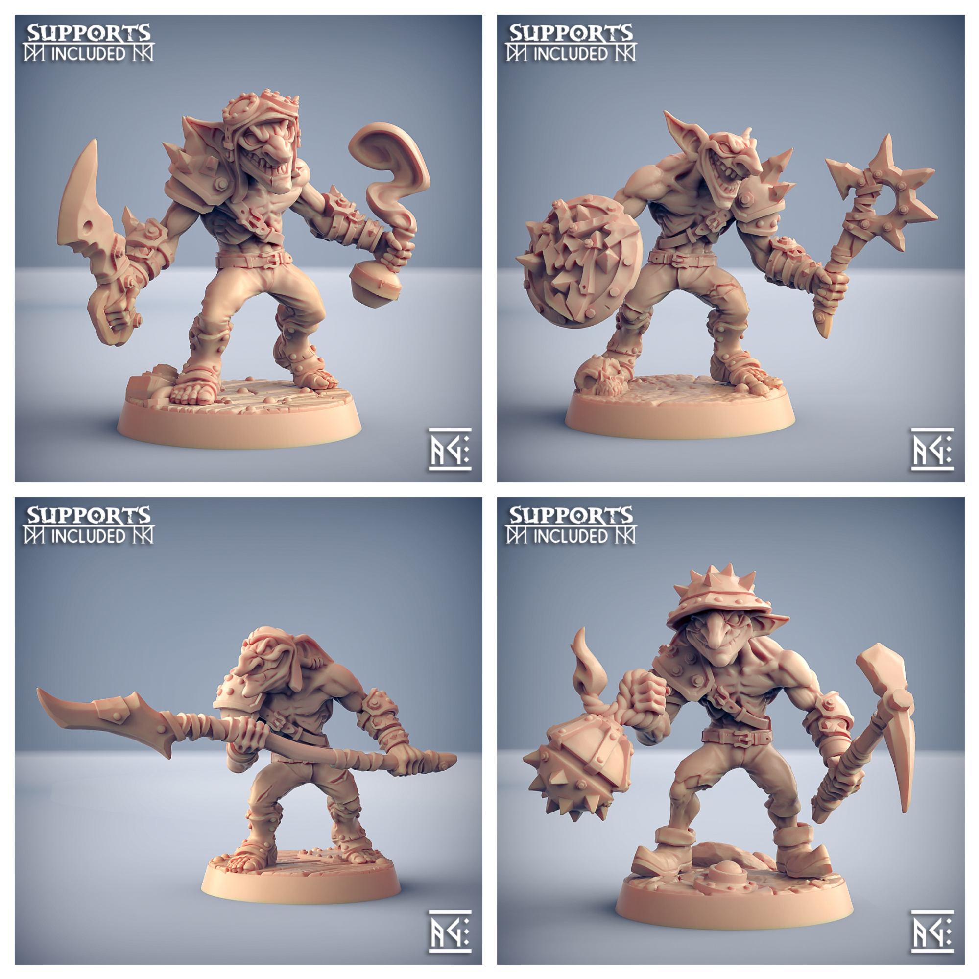 3D Printed Artisan Guild Modular Sparksoot Goblin Sparksoot Goblin Set 28mm 32mm