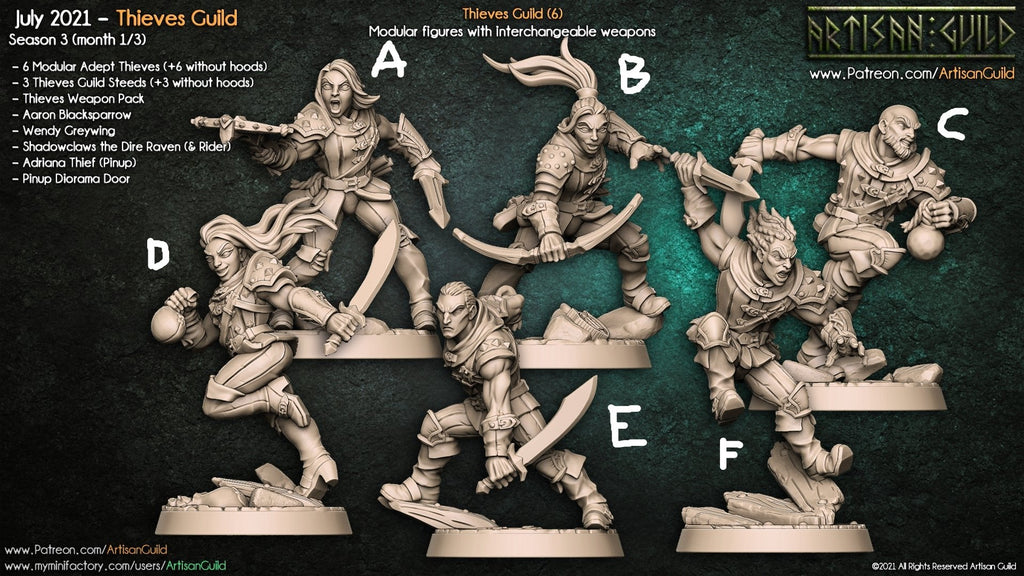 3D Printed Artisan Guild Modular Thieves Guild Thieves Guild 28mm 32mm