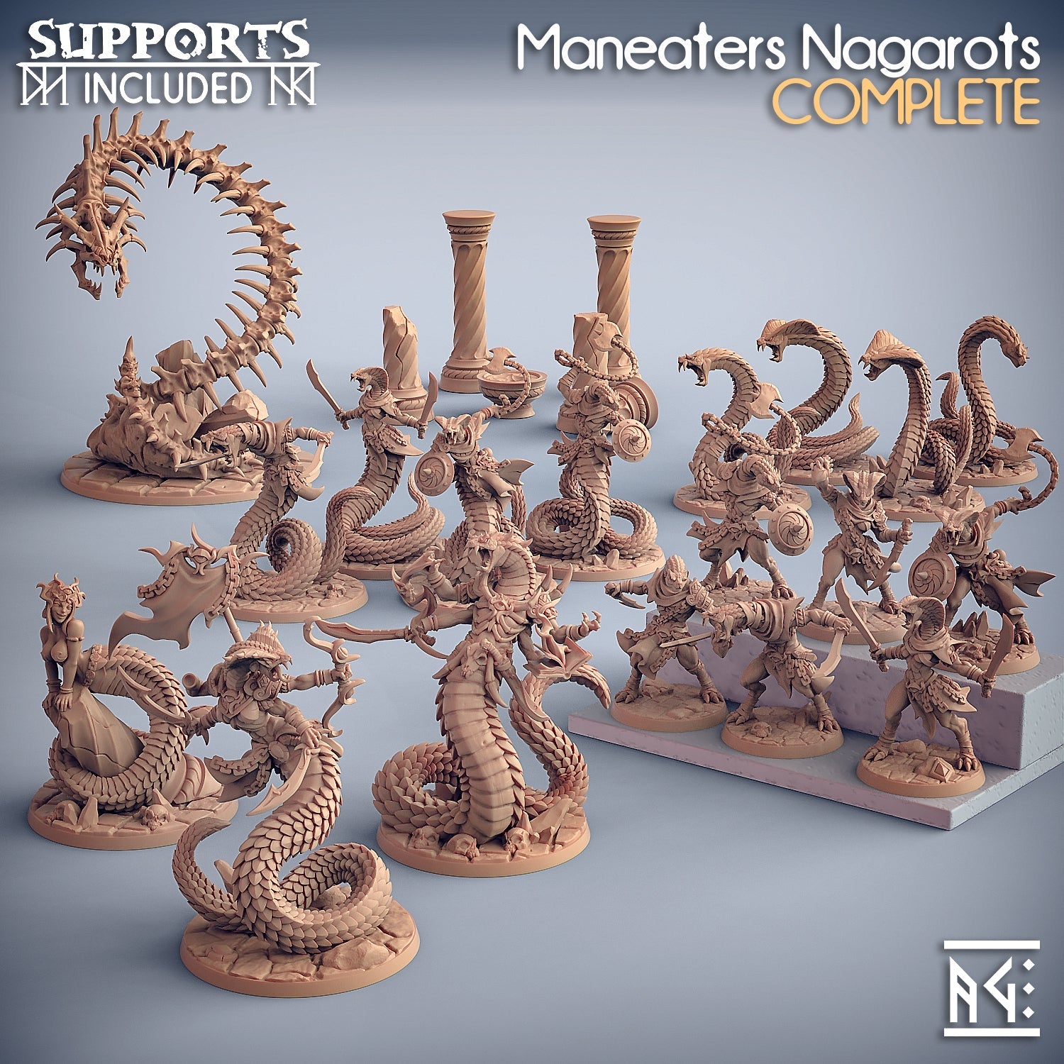 3D Printed Artisan Guild Nagarot Thralls Maneaters Nagarots 28mm 32mm