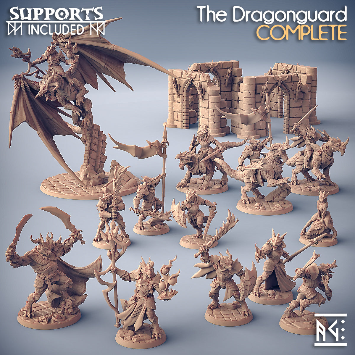 3D Printed Artisan Guild Scramax the Battlemage The Dragonguard 28mm 32mm