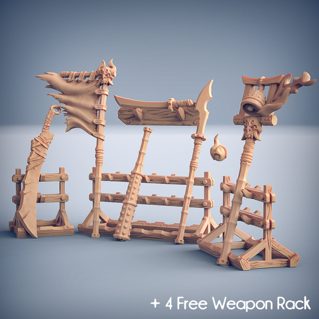 3D Printed Artisan Guild Oni Clan Weapons Rack Oni Clan 28mm 32mm