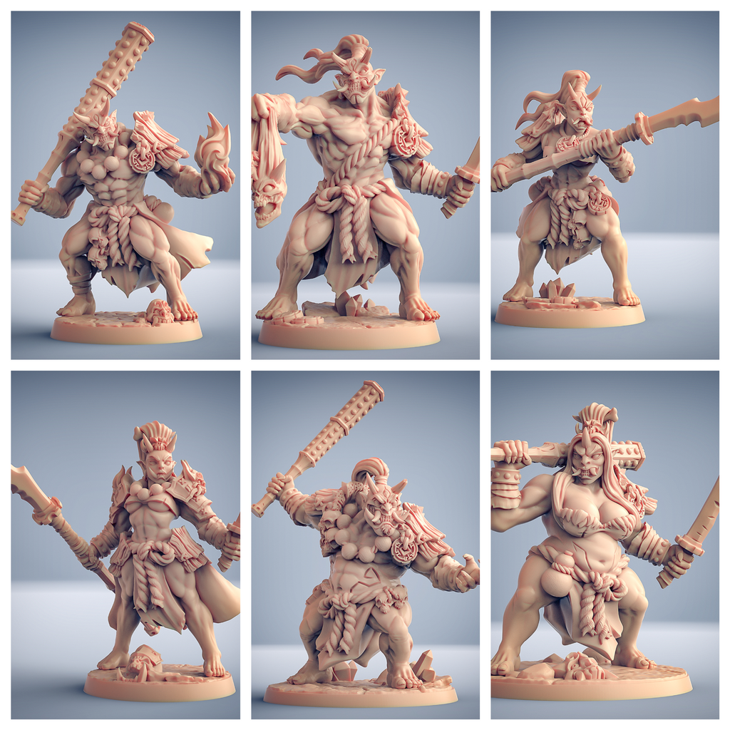 3D Printed Artisan Guild Oni Grunt Set Oni Clan 28mm 32mm