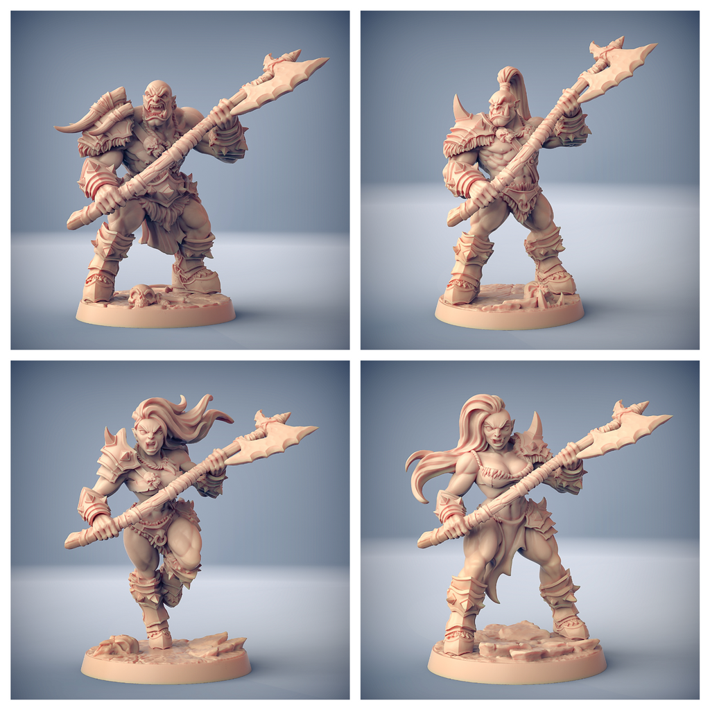 3D Printed Artisan Guild Orc Barbarian Hand+Weapons Orc Barbarians Set  28mm 32mm