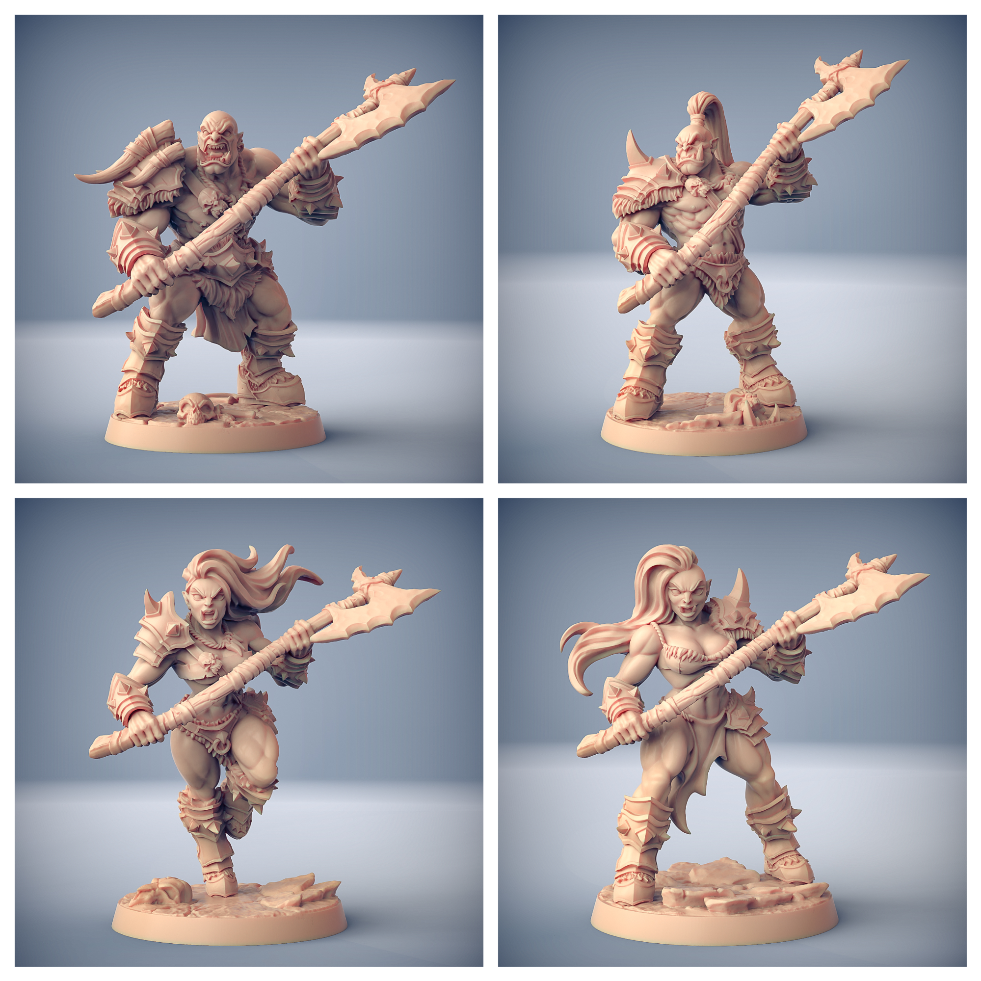 3D Printed Artisan Guild Orc Barbarian Hand+Weapons Orc Barbarians Set  28mm 32mm