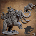 3D Printed Artisan Guild Skutagaard War Mammoth Dwarf Berserkers Set 28mm 32mm