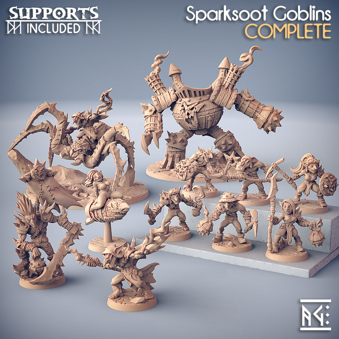 3D Printed Artisan Guild Sparksoot Goblin Weapons Rack Sparksoot Goblin Set 28mm 32mm