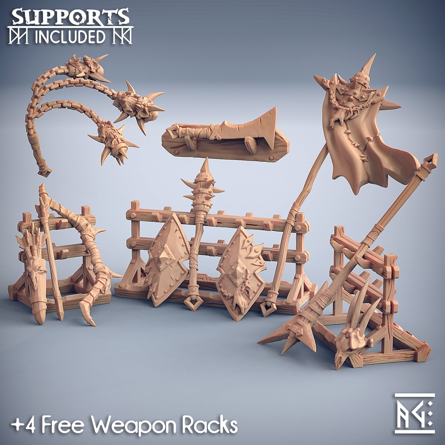 3D Printed Artisan Guild Standalone Hands and Weapons Bonegnasher Gnolls 28mm 32mm