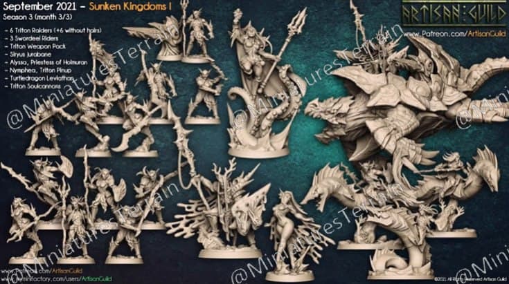 3D Printed Artisan Guild Turtledragon Leviathan Sunken Kingdom 28mm 32mm