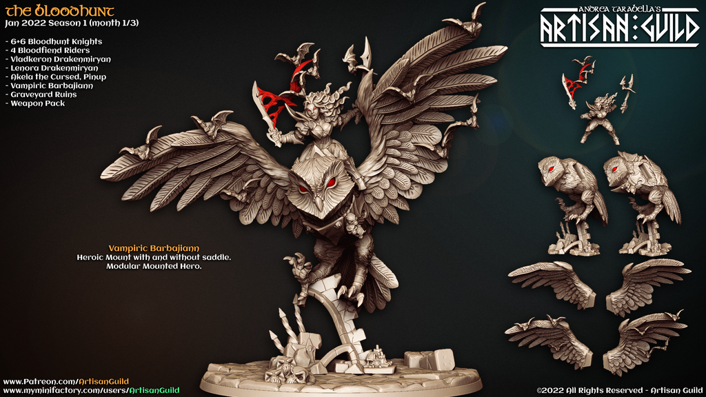 3D Printed Artisan Guild Vampiric Barbajiann The Bloodhunt 28mm 32mm