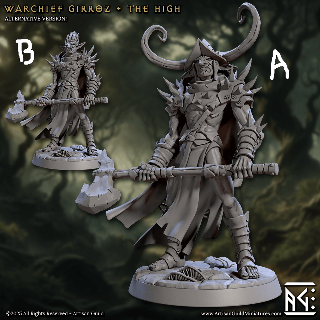 3D Printed Artisan Guild Warchief Girroz The High Faldorn Hobgoblin Set 28mm 32mm