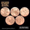3D Printed Asgard Rising Abandoned Deathlands 5x 50mm Round Base Wargaming DnD