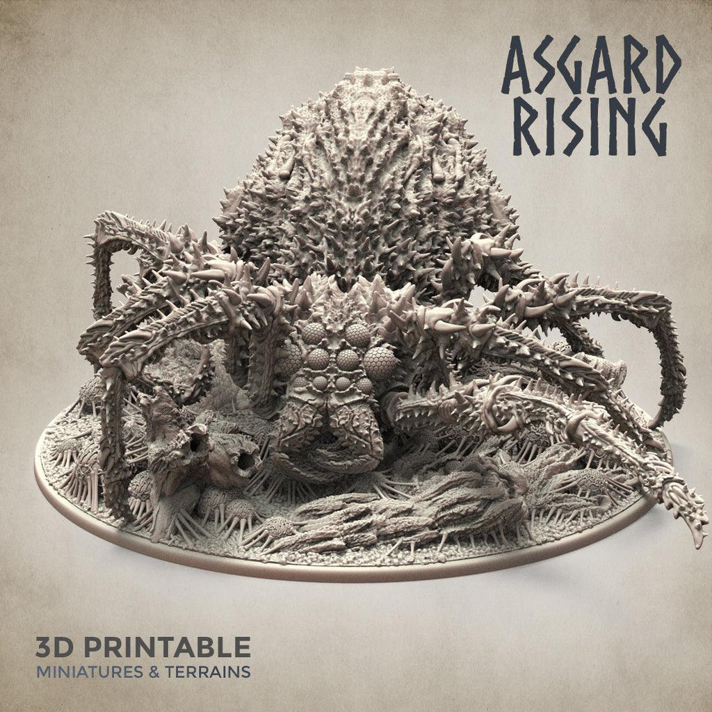 3D Printed Asgard Rising Ancient Spider Queen with Palanquin 32mm D&D