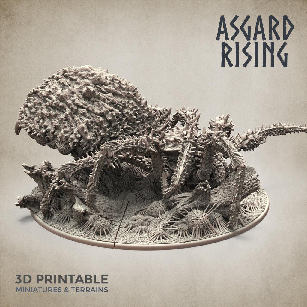 3D Printed Asgard Rising Ancient Spider Queen with Palanquin 32mm D&D