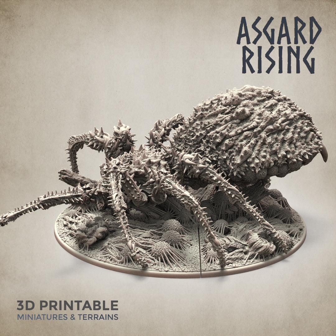3D Printed Asgard Rising Ancient Spider Queen with Palanquin 32mm D&D