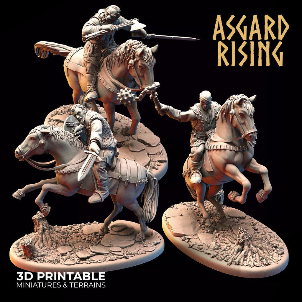 3D Printed Asgard Rising Bandit Riders Outcasts Modular Warband 28mm - 32mm