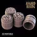 3D Printed Asgard Rising Barrels and Tops Set 28mm - 32mm Ragnarok D&D