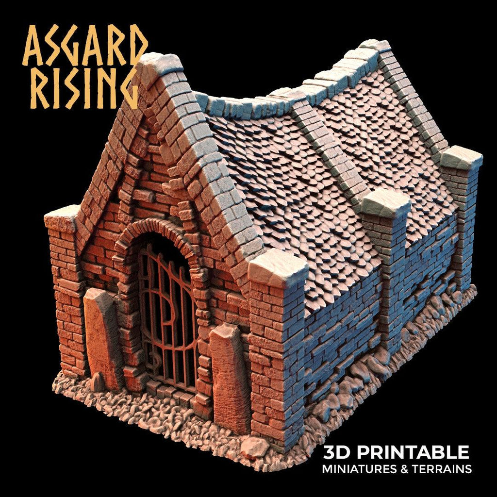 3D Printed Asgard Rising Cemetery Mausoleum 28mm-32mm Ragnarok D&D