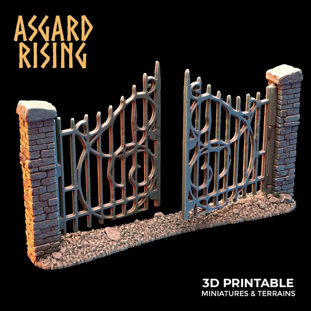 3D Printed Asgard Rising Cemetery Stone Wall Fence Set 28mm-32mm Ragnarok D&D