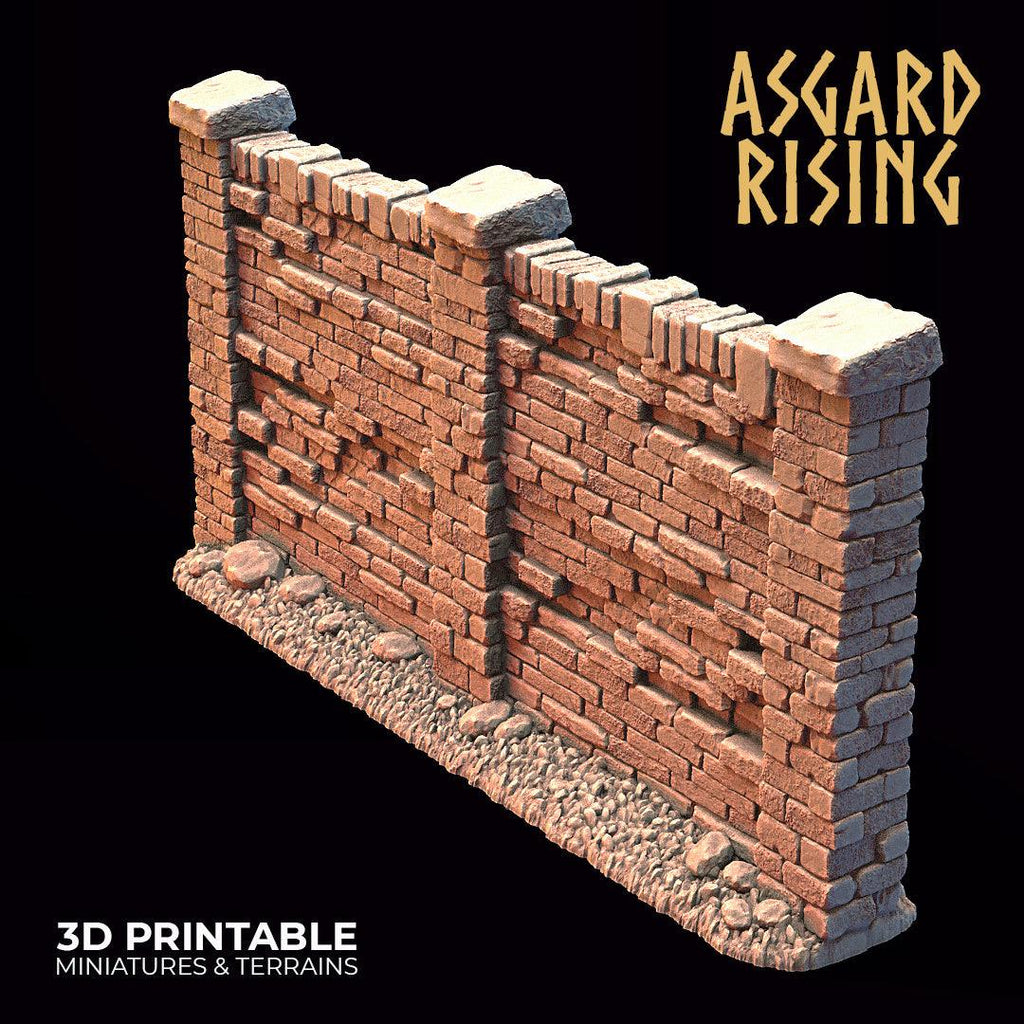 3D Printed Asgard Rising Cemetery Stone Wall Gate Set B 28mm-32mm Ragnarok D&D