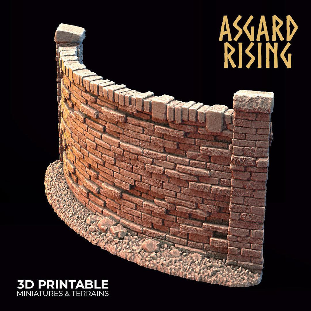 3D Printed Asgard Rising Cemetery Stone Wall Gate Set B 28mm-32mm Ragnarok D&D