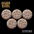 3D Printed Asgard Rising Cobblestone Round Base Set 25 28 32 35mm D&D