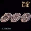 3D Printed Asgard Rising Conifers Oval Bases 28 32mm D&D
