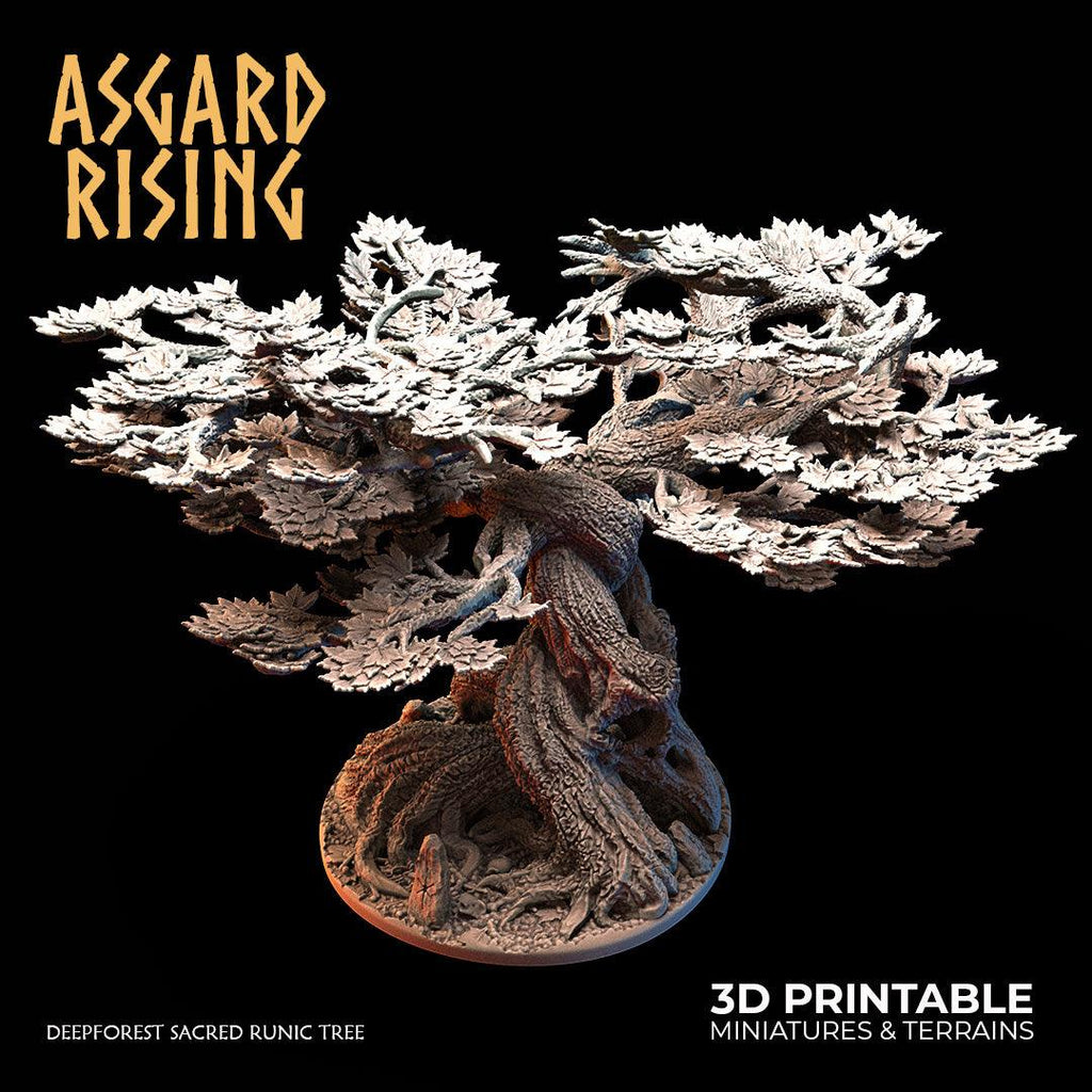 3D Printed Asgard Rising Deepforest Ritual Circles & Sacred Runic Tree - 28 32mm Wargaming DnD