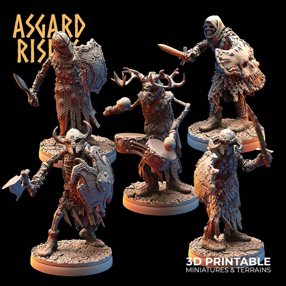 3D Printed Asgard Rising Draugr Barrow Guards Modular Set B 28 32 mm Wargaming DnD