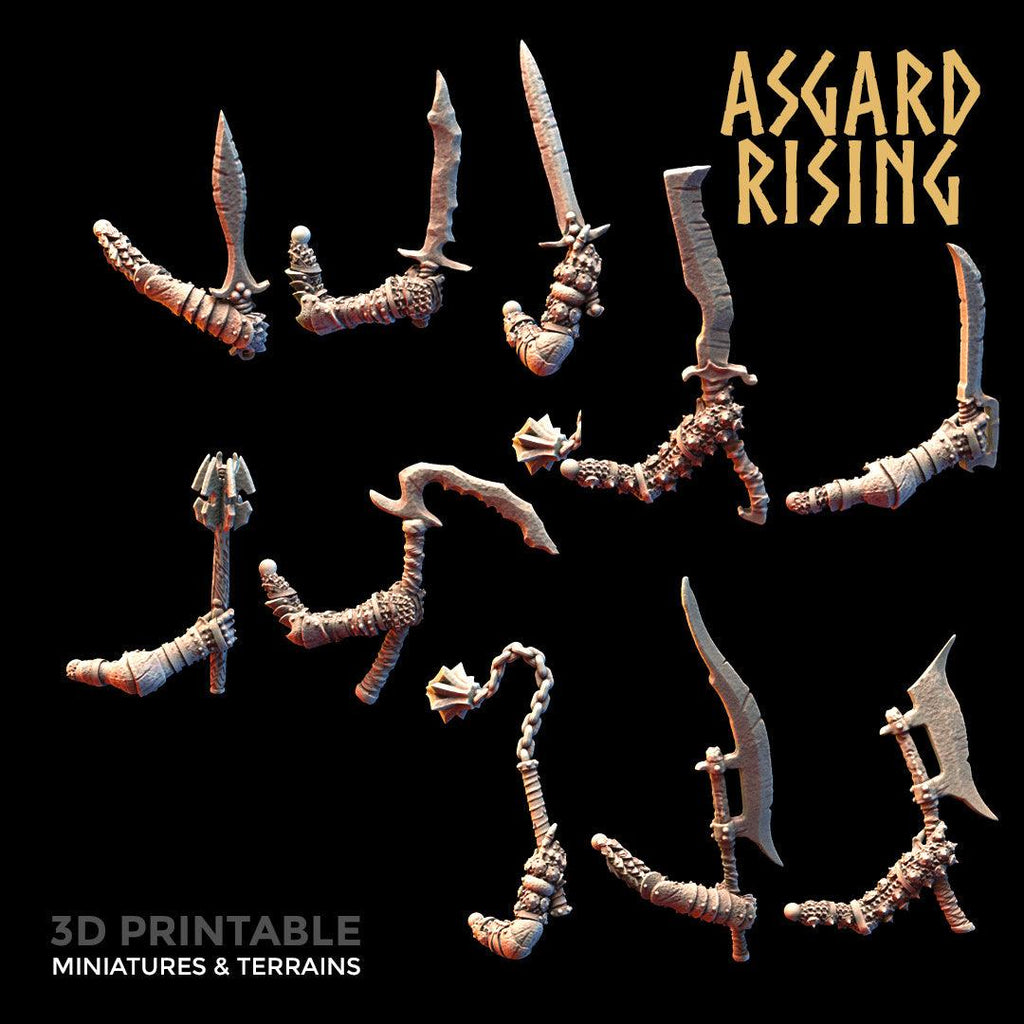 3D Printed Asgard Rising Draugr - Undead Skeleton Barrow Guards Set 28mm - 32mm