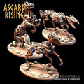 3D Printed Asgard Rising Draugr - Undead Skeleton Horses Set 28mm - 32mm