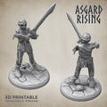 3D Printed Asgard Rising Draugr Undead Skeleton Warrior Miniature  - 28mm 32mm D&D