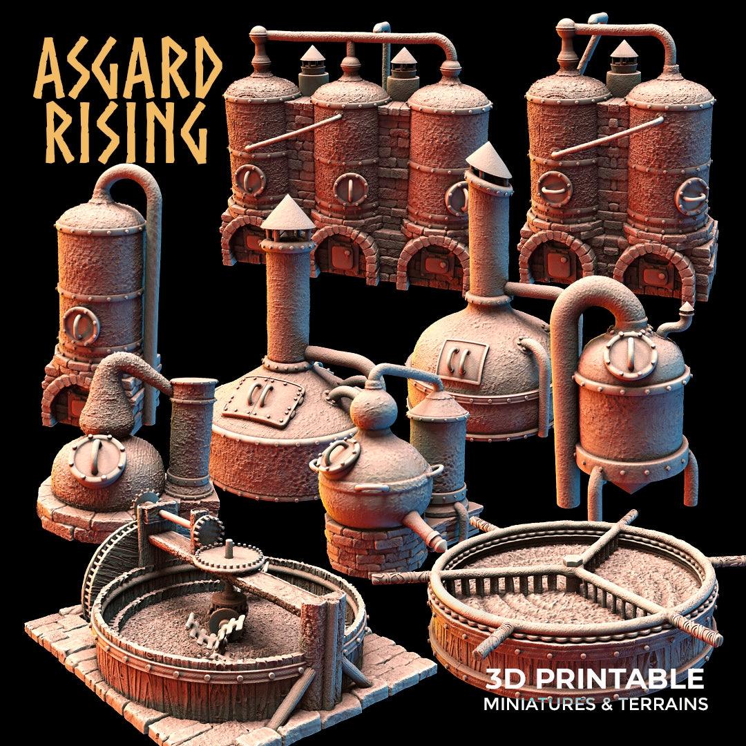3D Printed Asgard Rising Dwarf Distillery and Brewery Set 28mm - 32mm