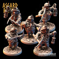 3D Printed Asgard Rising Dwarf Dwarven Miners Set 2 28mm - 32mm