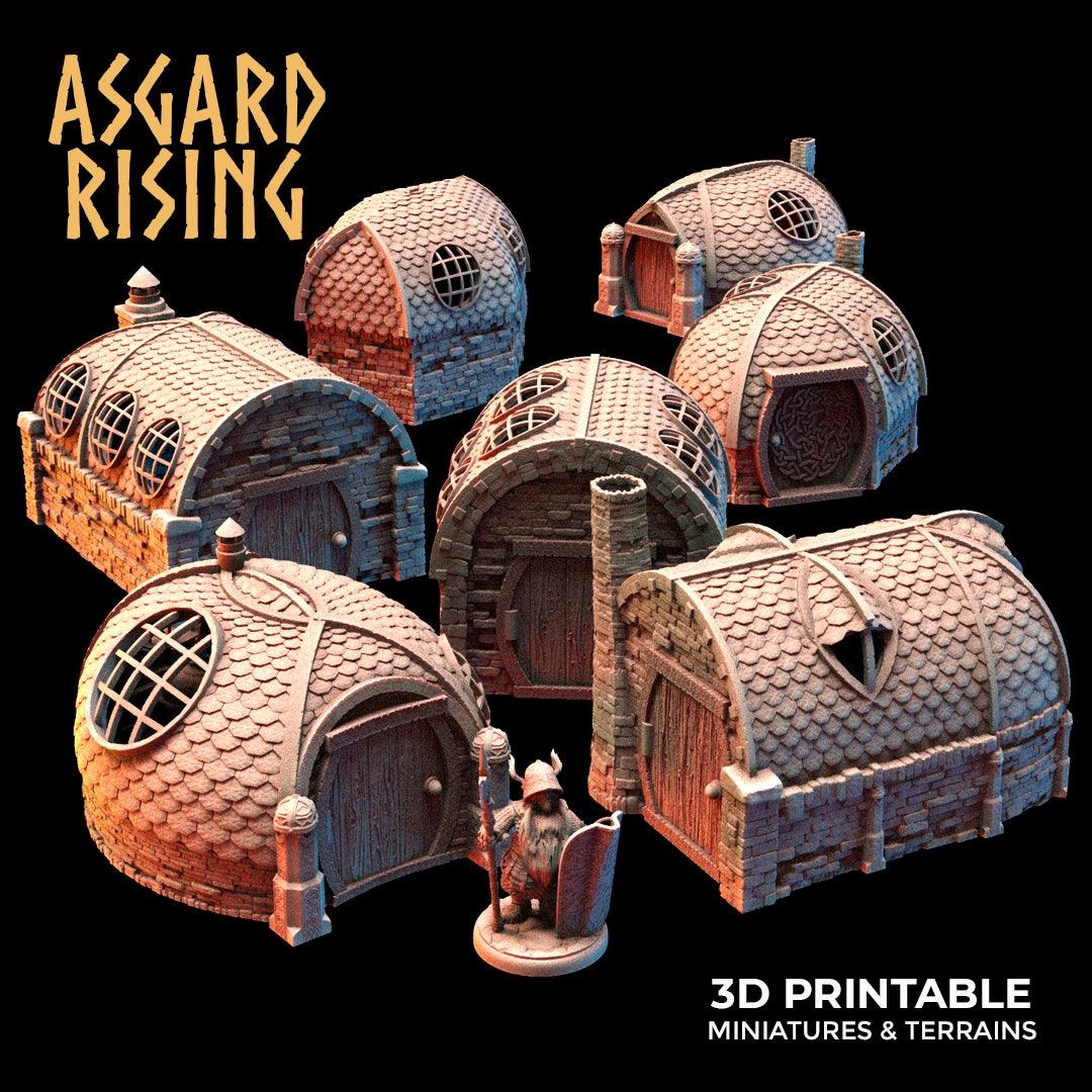 3D Printed Asgard Rising Dwarven Kingdom Houses Industrial Architecture 28mm - 32mm