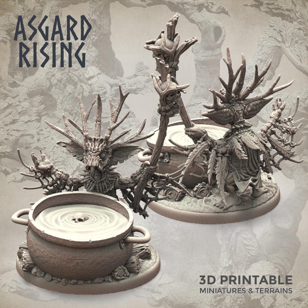 3D Printed Asgard Rising Goblin Shaman 28mm-32mm Ragnarok D&D