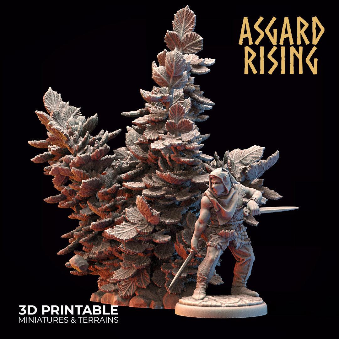 3D Printed Asgard Rising Hazel Bush Set 28 - 32mm Ragnarok D&D
