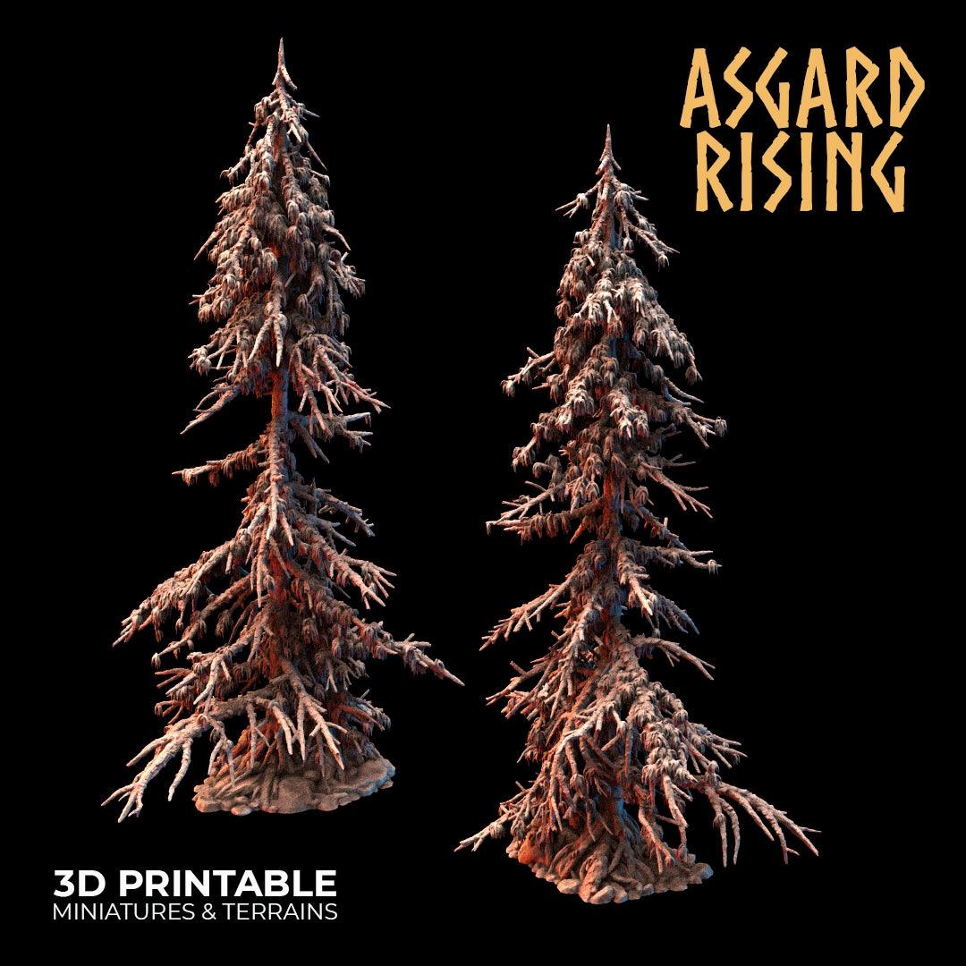 3D Printed Asgard Rising Infected Conifers Spruce Modular Forest Set 28mm 32mm D&D
