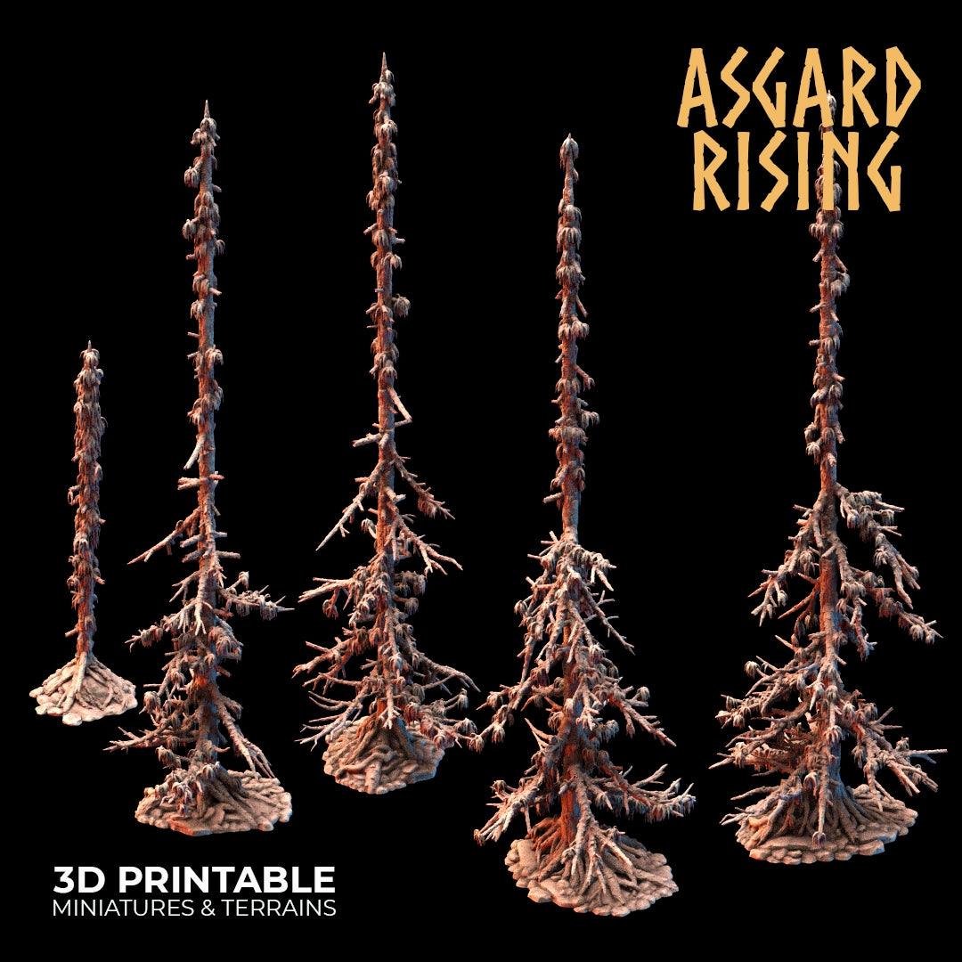 3D Printed Asgard Rising Infected Conifers Spruce Modular Forest Set 28mm 32mm D&D