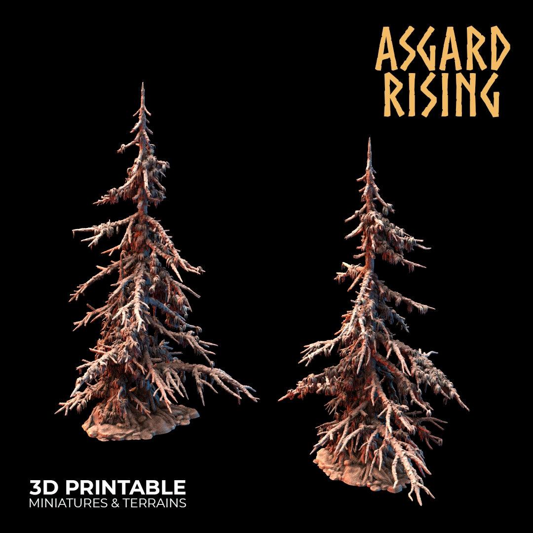 3D Printed Asgard Rising Infected Conifers Spruce Modular Forest Set 28mm 32mm D&D