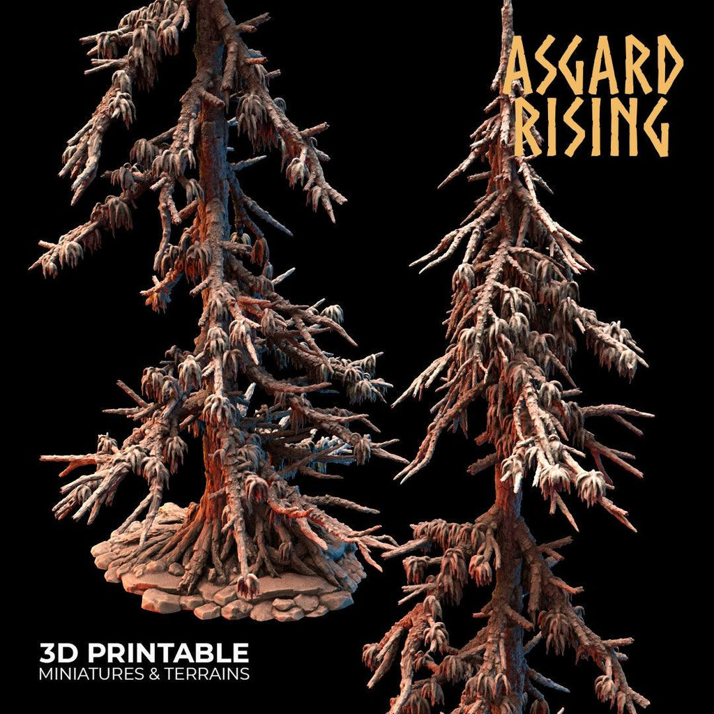3D Printed Asgard Rising Infected Conifers Spruce Modular Forest Set 28mm 32mm D&D