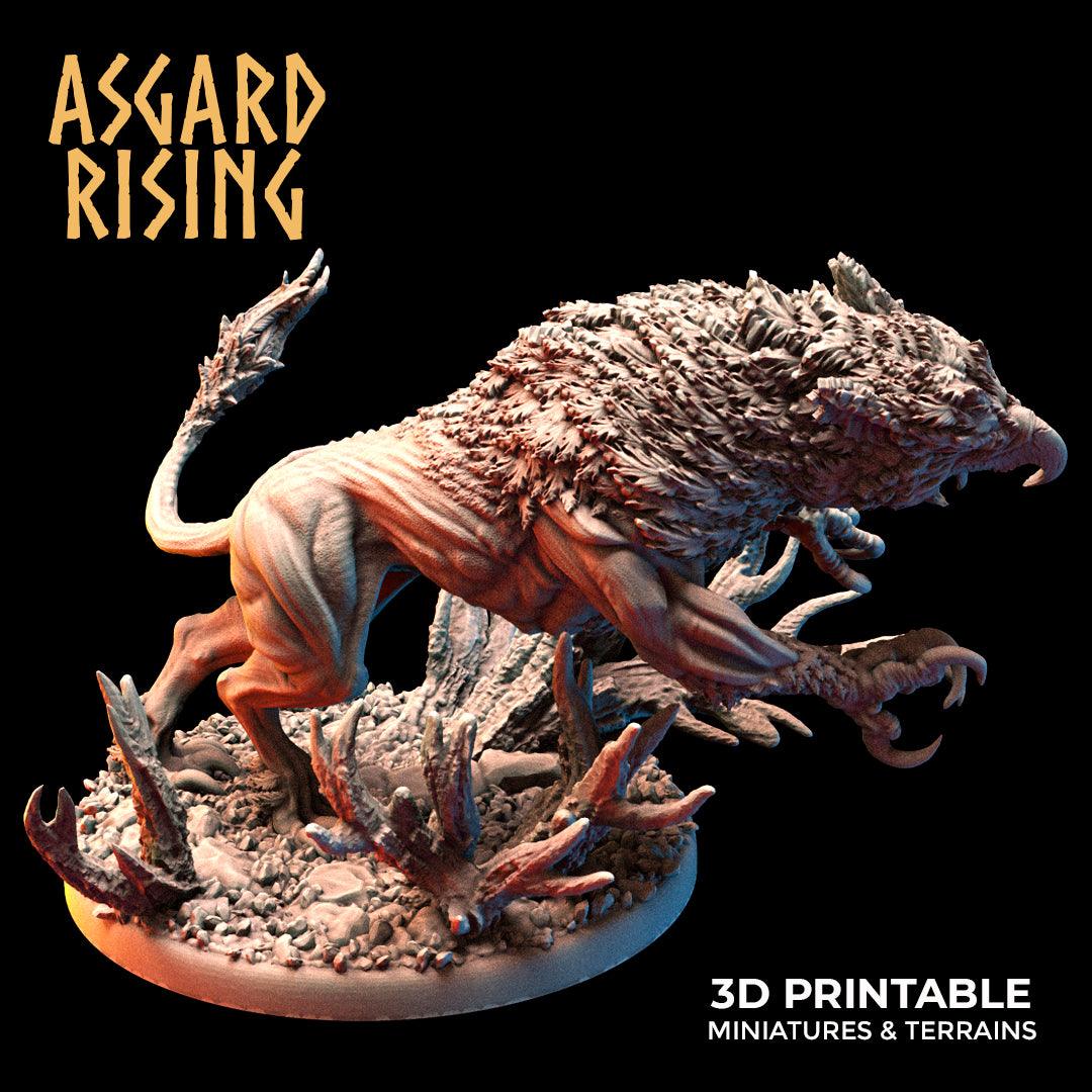 3D Printed Asgard Rising Keythong Wingless Griffin Set - 32mm D&D