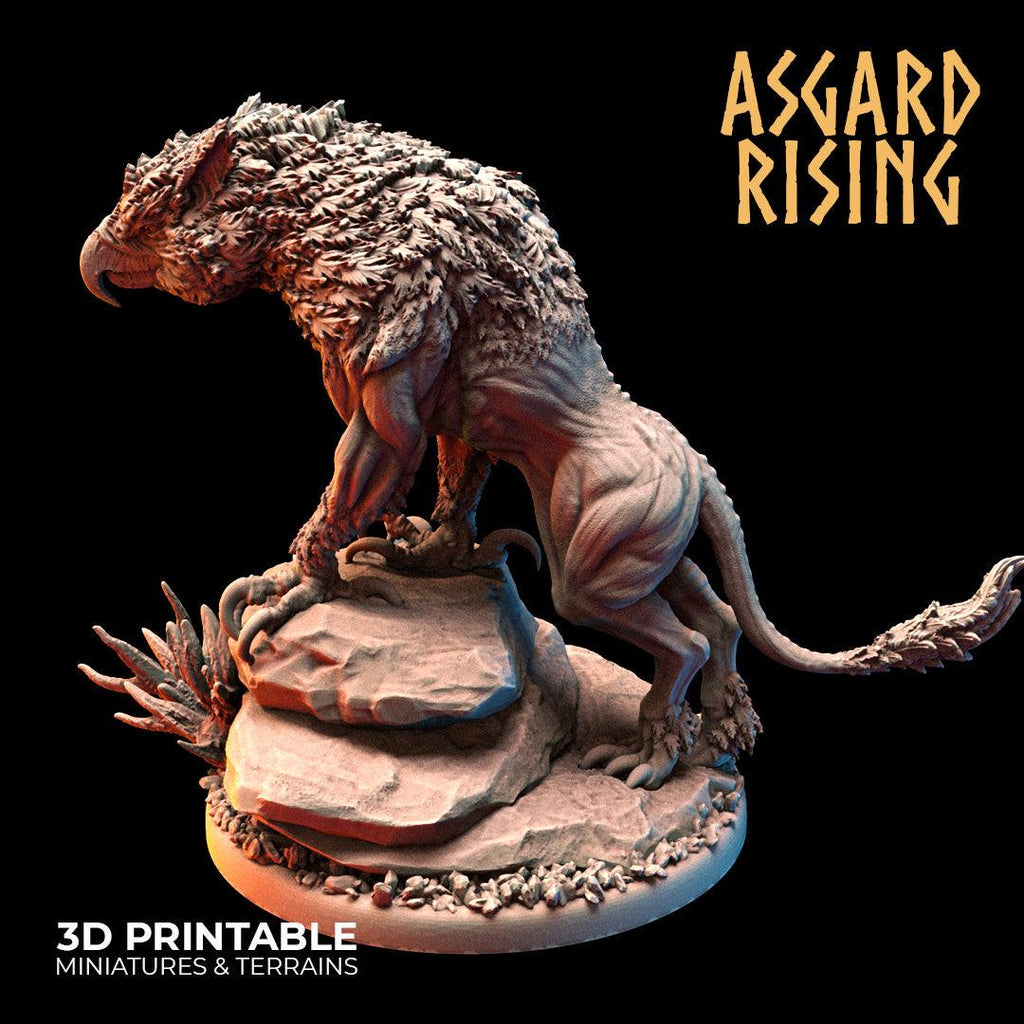 3D Printed Asgard Rising Keythong Wingless Griffin Set - 32mm D&D